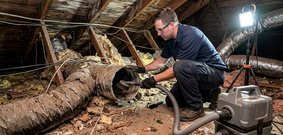 Storm-Damaged Attic Duct Cleaning in Greenbelt